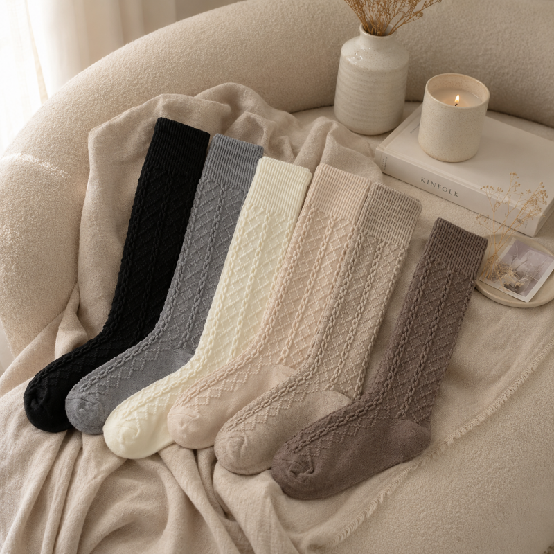 CouldNook Ribbed Knee Socks - Cozy Layering Accent