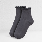 CouldNook Cozy Ruffle Ribbed Ankle Socks - Soft Sneaker Accent