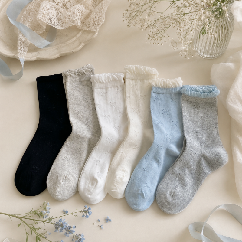 CouldNook Cozy Soft Sheer Crew Socks - Gentle Outfit Accent