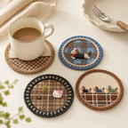 CouldNook Woven Texture Heat Resistant Coaster - Soft Home Textile