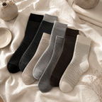 CouldNook Ribbed Neutral Crew Socks - Everyday Boot Accent