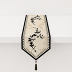 CouldNook Floral Faux Linen Tassel Table Runner - Warm Home Decor
