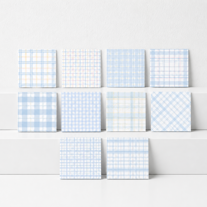 CouldNook Plaid Memo Paper - Aesthetic Fresh Grid Stationery