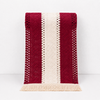 CouldNook Geometric Woven Linen Table Runner - Boho Striped Tassel Decor