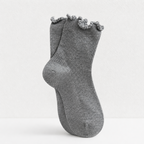 CouldNook Cozy Ruffle Ribbed Ankle Socks - Soft Sneaker Accent