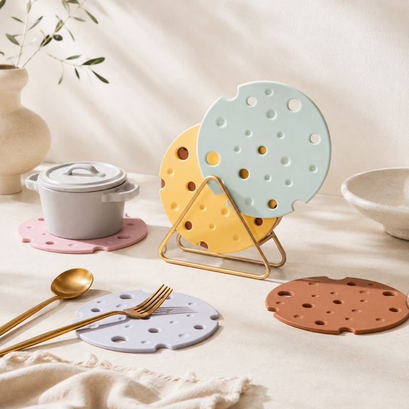 CouldNook Cheese Shaped Silicone Trivet - Kitchen Table Protector