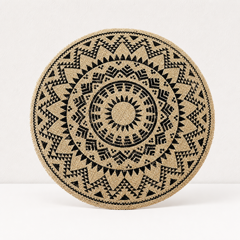 CouldNook Round Jute Woven Placemat - Fringed Tassel Table Pad