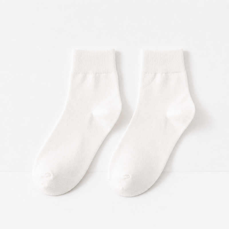 CouldNook Cozy Solid Mid Crew Socks - Soft Everyday Basic