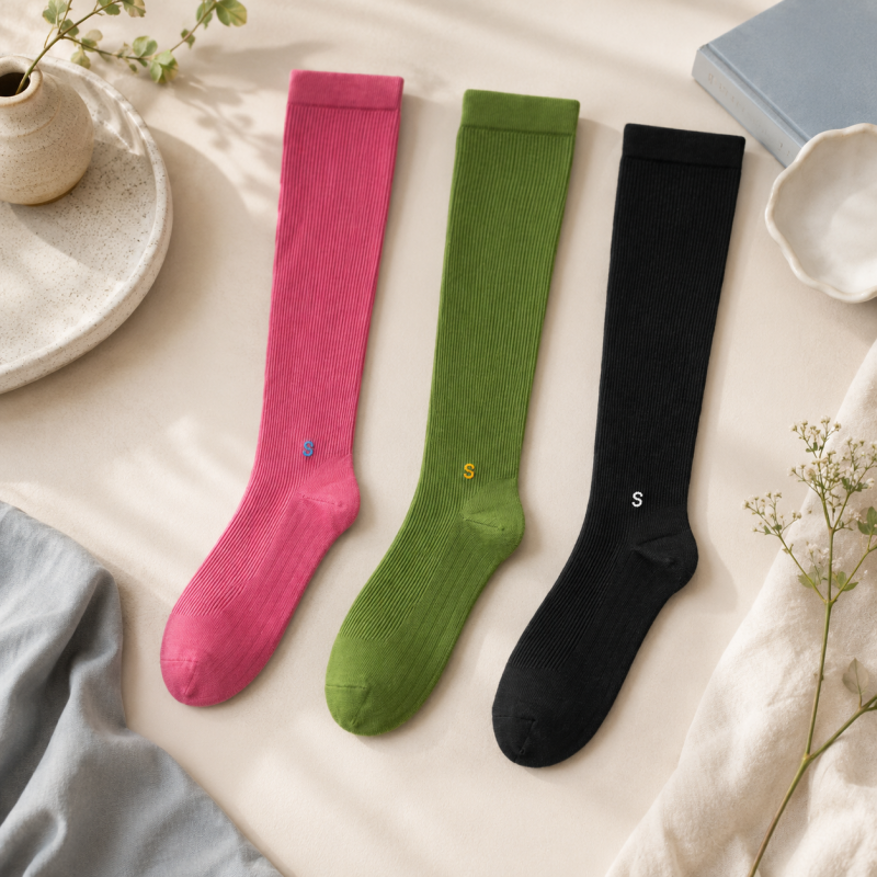 CouldNook Cozy Compression Knee High Socks - Active Support Accent
