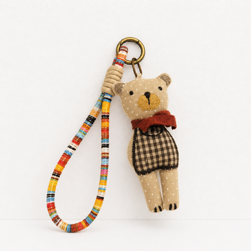 CouldNook Vintage Duck Fabric Charm - Aesthetic Artisan Bag Pendant