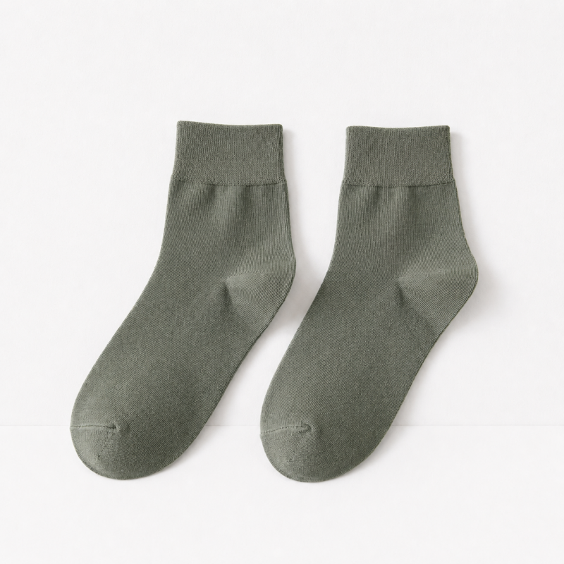 CouldNook Cozy Solid Mid Crew Socks - Soft Everyday Basic
