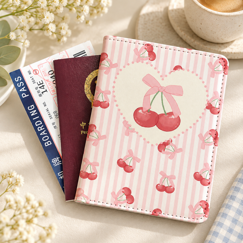 CouldNook Printed Passport Cover - Playful Motifs and Stitched Folding Edges