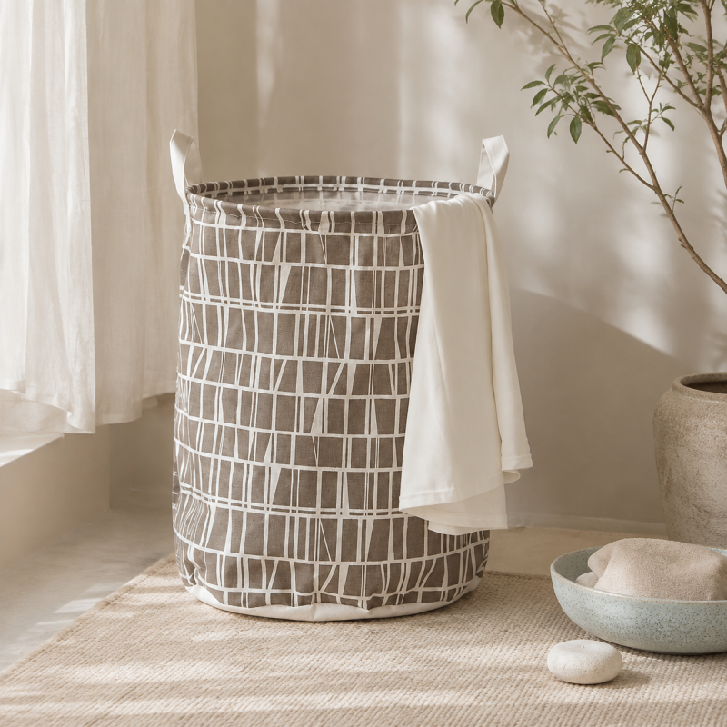 CouldNook Foldable Laundry Hamper - Printed Dual-Handle Storage Bin