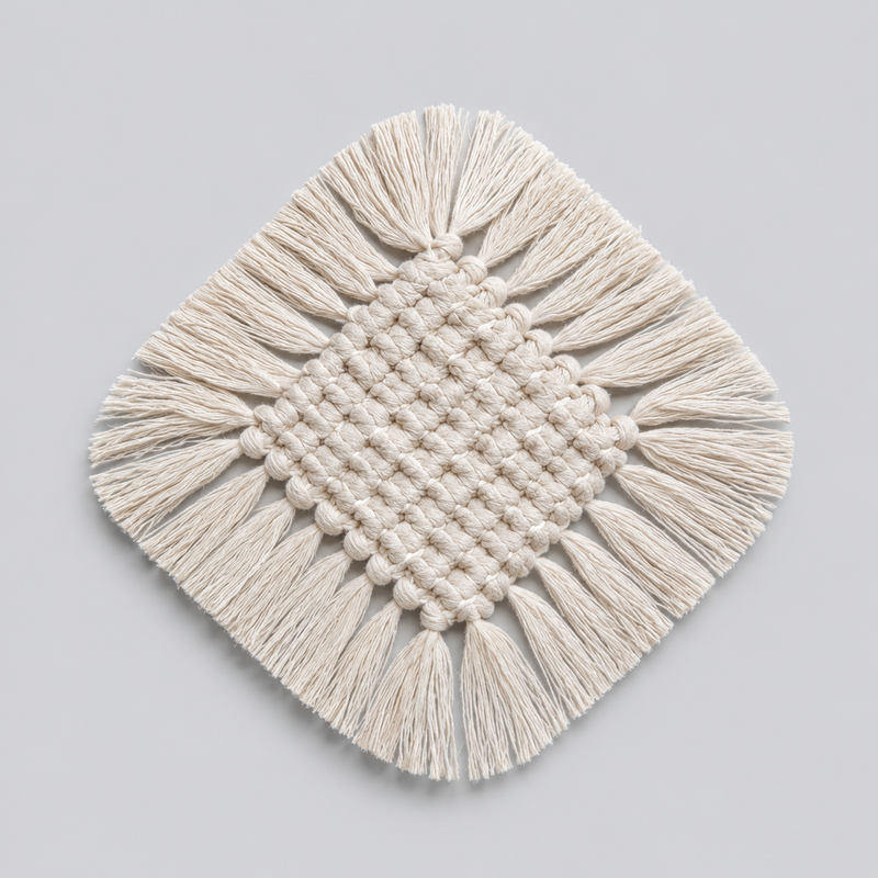 CouldNook Woven Tulip Cotton Coaster - Artistic Heat-Insulating Mat