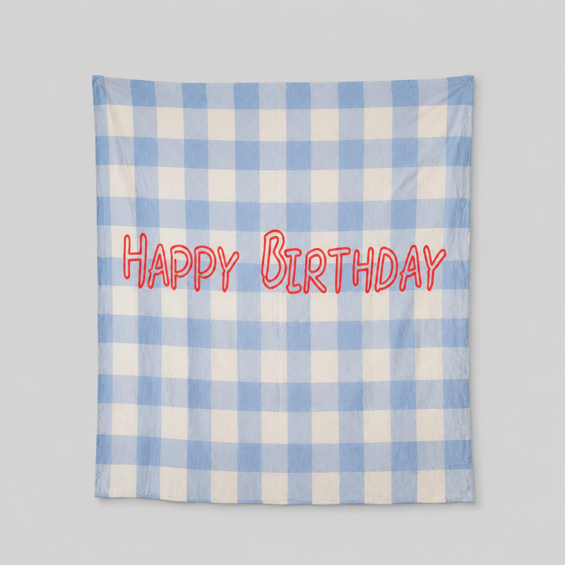 CouldNook Plaid Party Background Cloth - Aesthetic Hanging Photo Backdrop