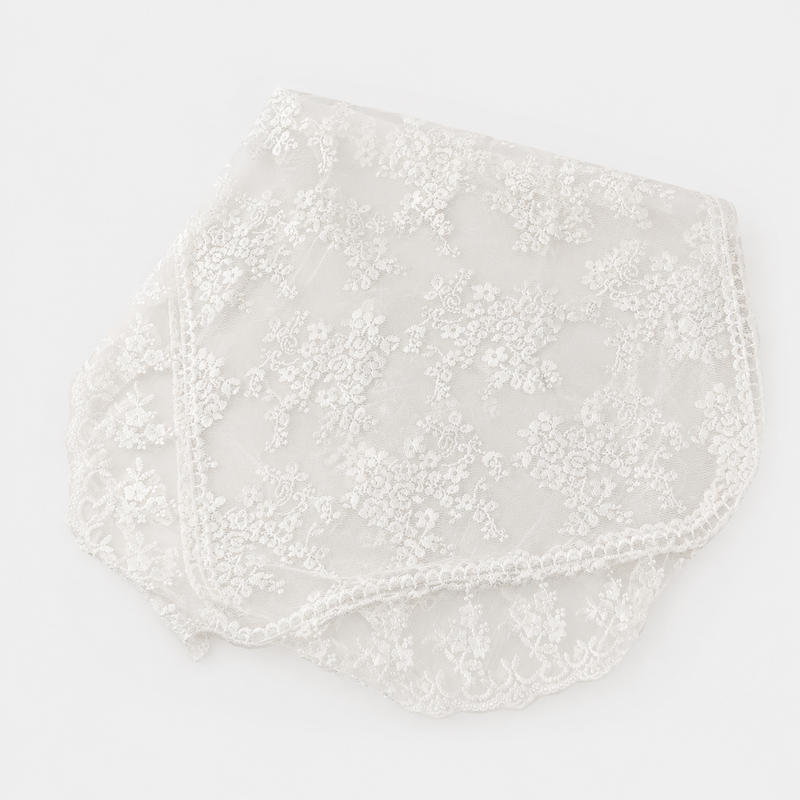 CouldNook Floral Border Lace Tablecloth - Aesthetic Furniture Dust Cover