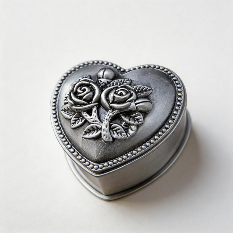 CouldNook Mini Floral Metal Jewelry Box - Aesthetic Engraved Ring Holder