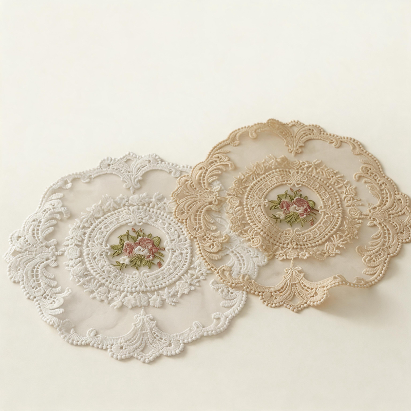 CouldNook Vintage Palace Embroidery Mat - Aesthetic Lace Coaster