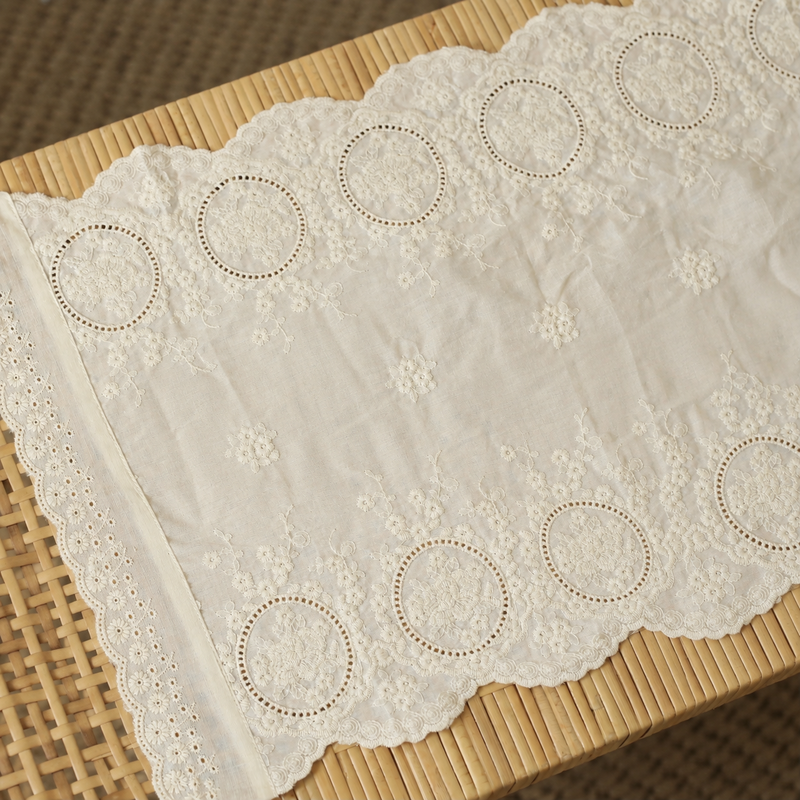 CouldNook French Hollow Embroidery Mat - Aesthetic Cotton Table Organizer
