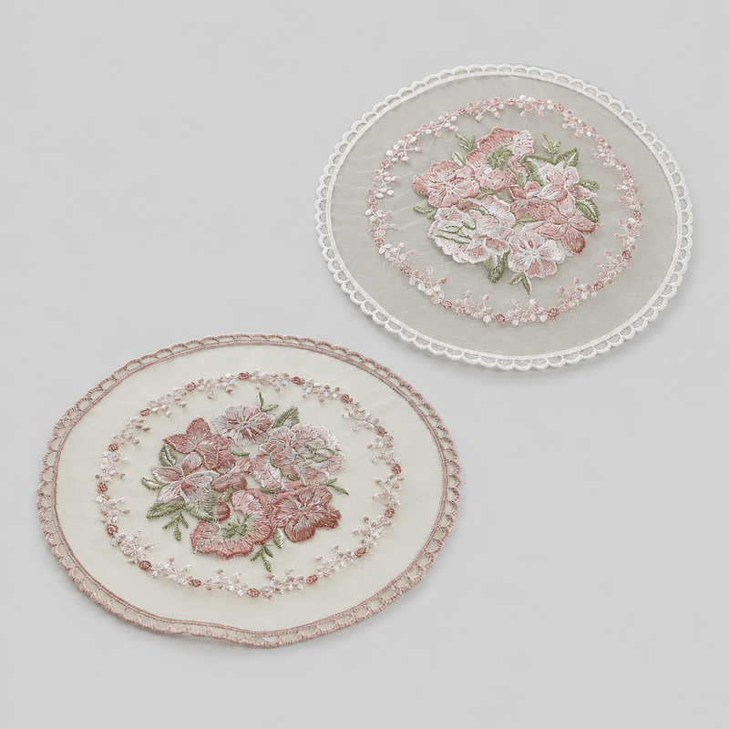 CouldNook Embroidered Lace Placemat - Aesthetic Round Photo Backdrop