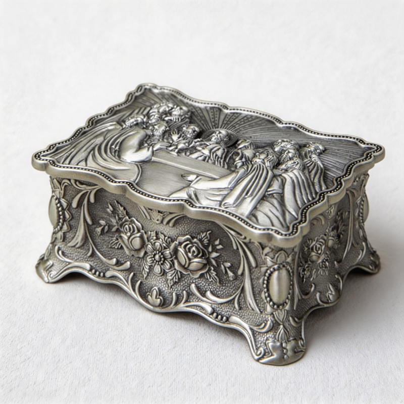 CouldNook Classical Figure Relief Box - Aesthetic Metallic Commemorative Case