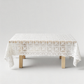 CouldNook Vintage Rose Lattice Tablecloth - Aesthetic Floral Desk Cover