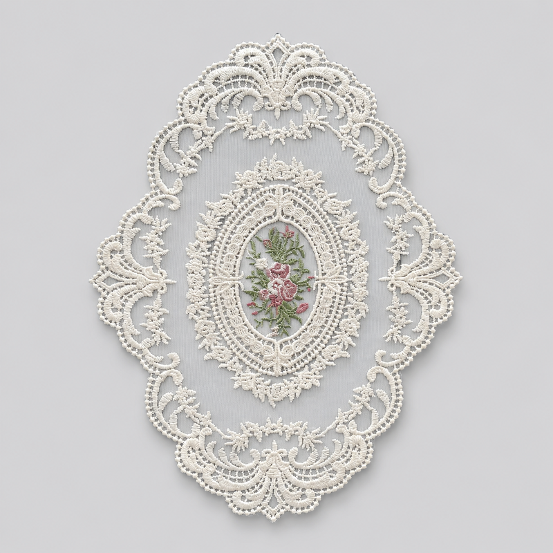 CouldNook Bow Lace Embroidery Mat - Chic Aesthetic Desk Protector