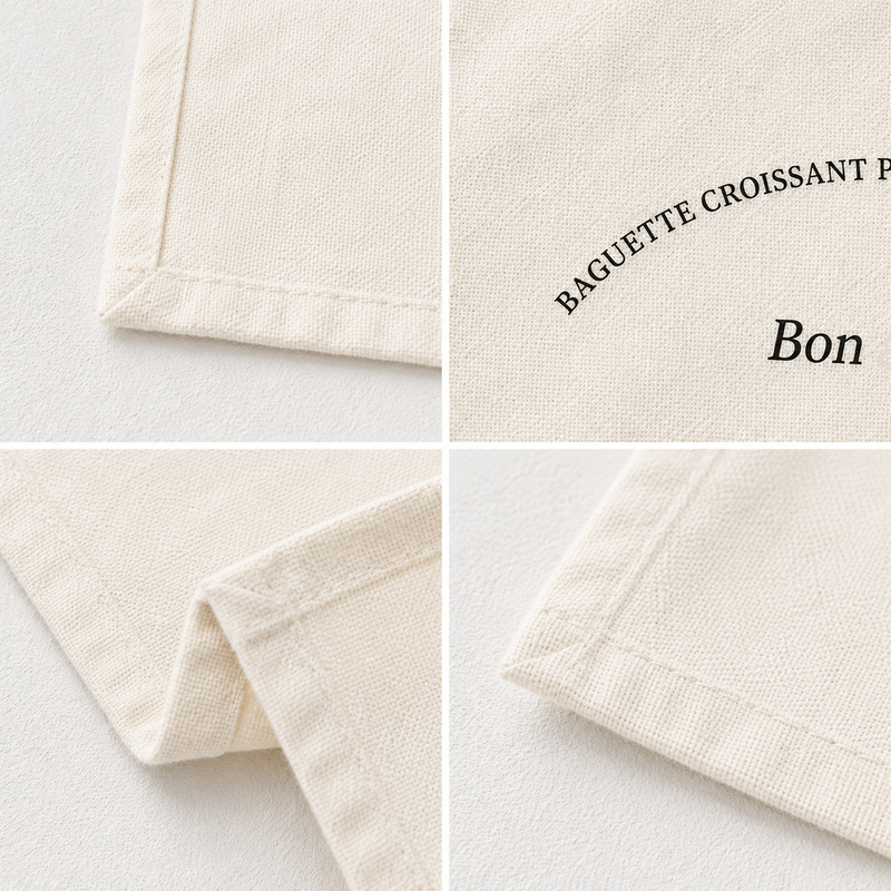 CouldNook French Lettering Cotton Placemat - Aesthetic Background Cloth