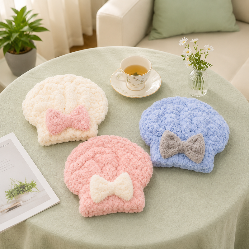CouldNook Sweet Palette Coral Fleece Hair Towel - Aesthetic Absorbent Wrap