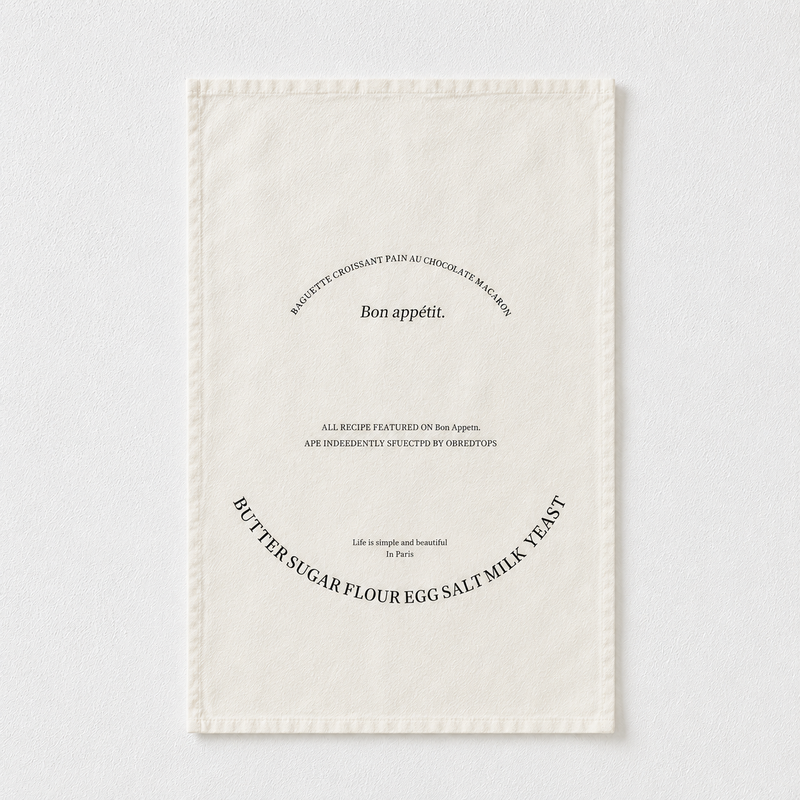 CouldNook French Lettering Cotton Placemat - Aesthetic Background Cloth
