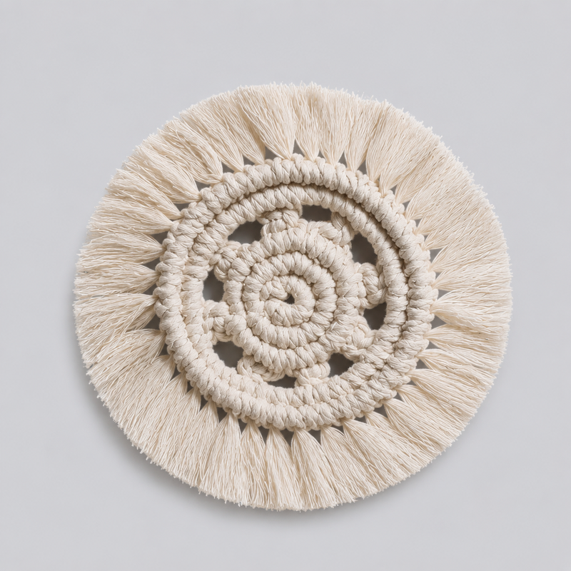 CouldNook Woven Tulip Cotton Coaster - Artistic Heat-Insulating Mat