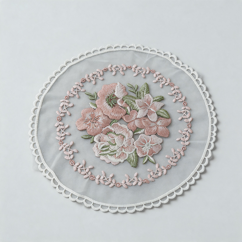 CouldNook Embroidered Lace Placemat - Aesthetic Round Photo Backdrop