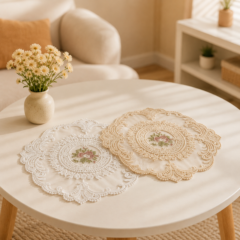 CouldNook Vintage Palace Embroidery Mat - Aesthetic Lace Coaster