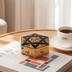CouldNook Star Motif Metal Jewelry Box - Aesthetic Hexagonal Ring Storage