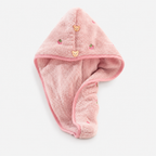 CouldNook Strawberry Embroidered Hair Drying Cap - Soft Double-Layer Microfiber Cap