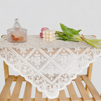 CouldNook Vintage Rose Lattice Tablecloth - Aesthetic Floral Desk Cover