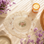 CouldNook Bow Lace Embroidery Mat - Chic Aesthetic Desk Protector