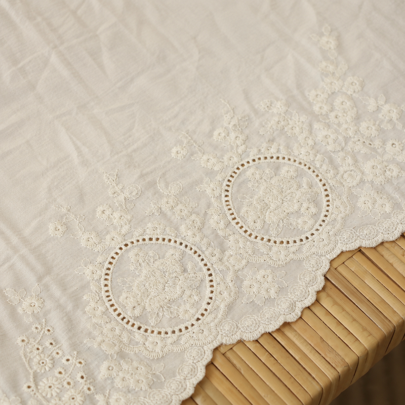 CouldNook French Hollow Embroidery Mat - Aesthetic Cotton Table Organizer