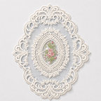 CouldNook Vintage Floral Lace Tablecloth - Aesthetic Embroidered Mesh Mat