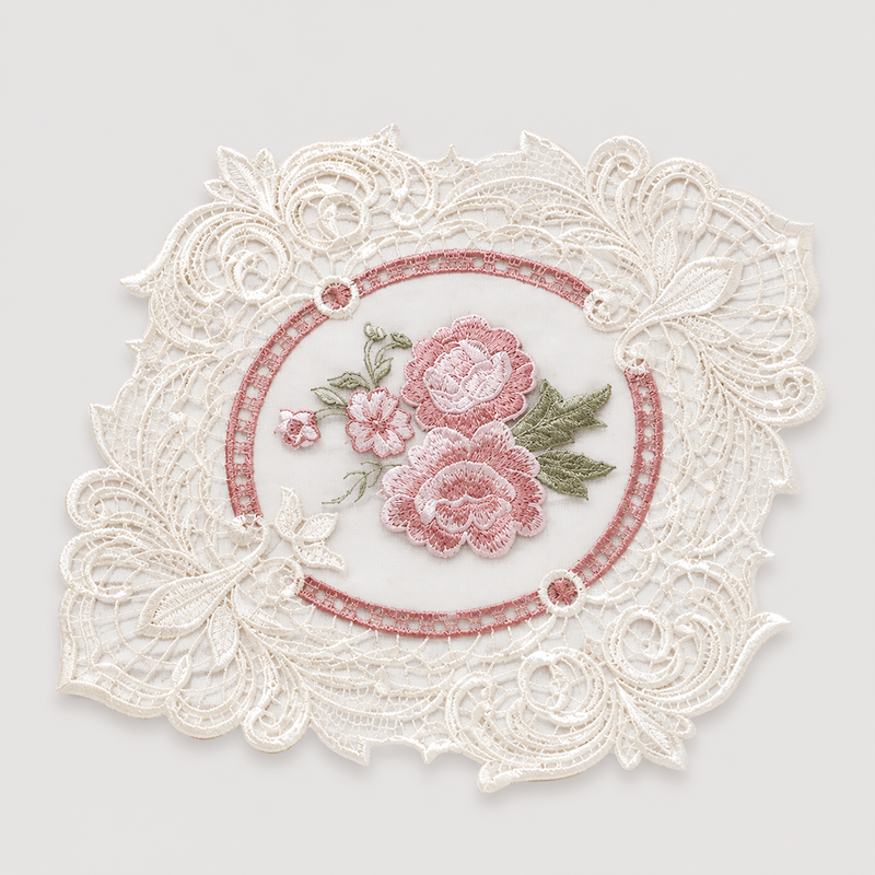 CouldNook 3D Floral Embroidered Mat - Aesthetic Hydrangea Home Decor
