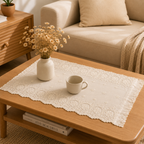 CouldNook French Hollow Embroidery Mat - Aesthetic Cotton Table Organizer