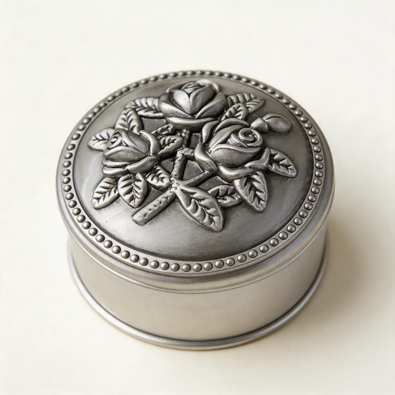 CouldNook Mini Floral Metal Jewelry Box - Aesthetic Engraved Ring Holder
