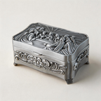 CouldNook Artistic Relief Jewelry Box - Aesthetic Metallic Storage Box