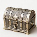 CouldNook Whimsical Chest Jewelry Box - Aesthetic Metallic Storage Chest