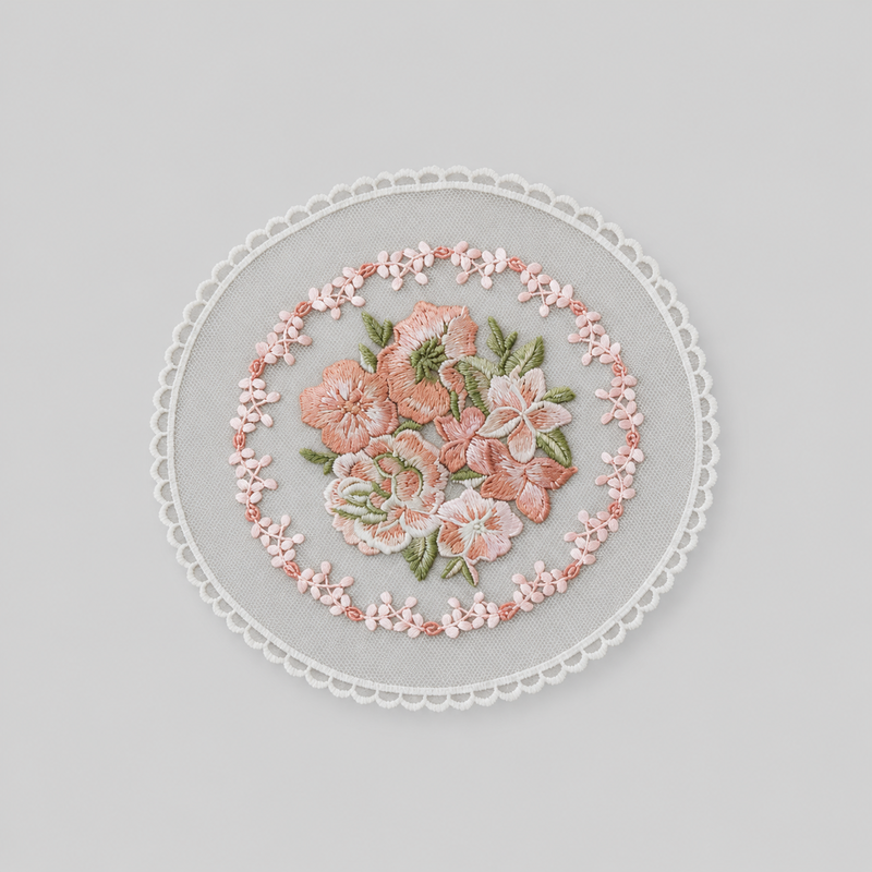 CouldNook Embroidered Lace Placemat - Aesthetic Round Photo Backdrop
