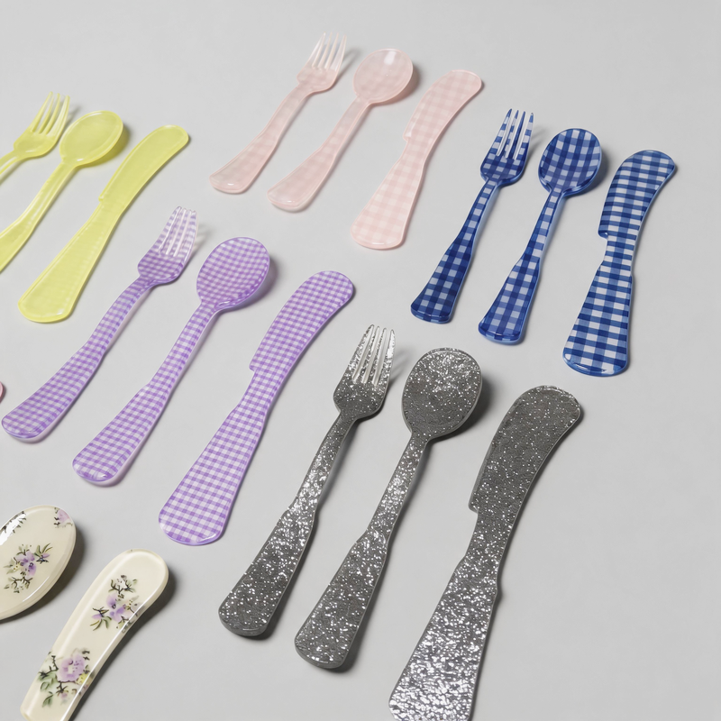 CouldNook Aesthetic Plaid Acrylic Spreader - Artistic Dessert Butter Knife