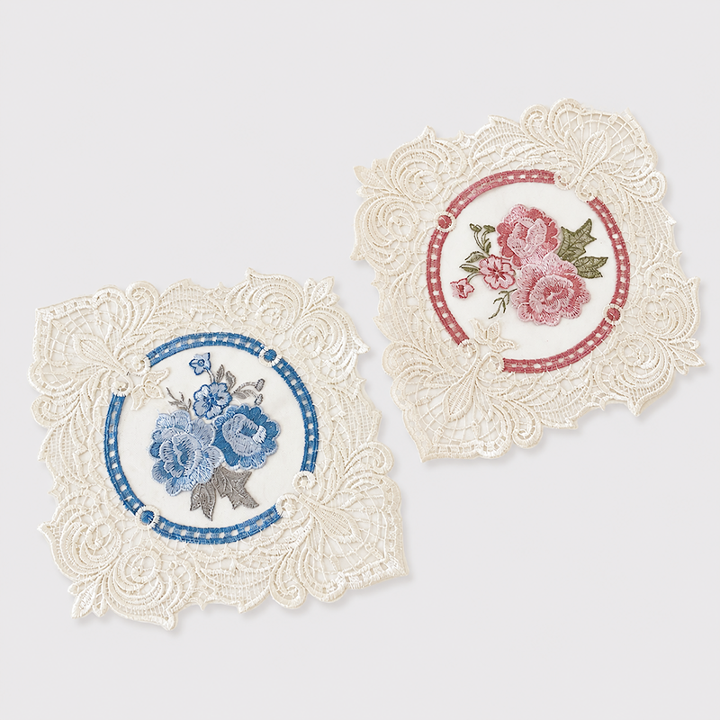 CouldNook 3D Floral Embroidered Mat - Aesthetic Hydrangea Home Decor