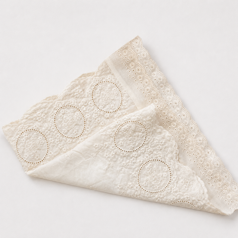 CouldNook French Hollow Embroidery Mat - Aesthetic Cotton Table Organizer