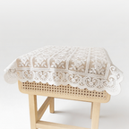 CouldNook Vintage Rose Lattice Tablecloth - Aesthetic Floral Desk Cover