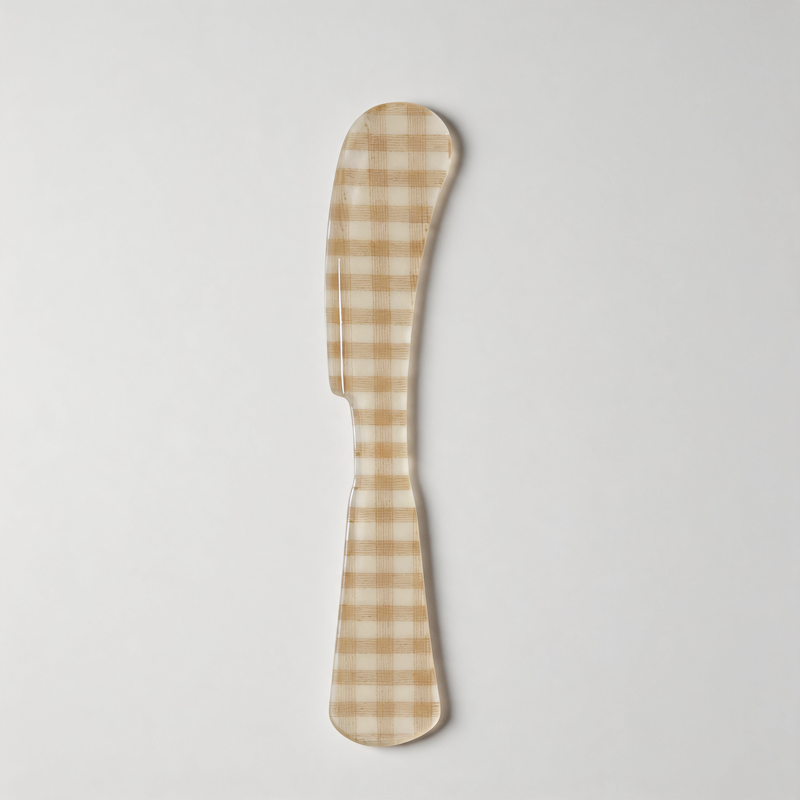 CouldNook Aesthetic Plaid Acrylic Spreader - Artistic Dessert Butter Knife